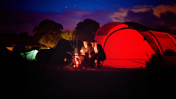 sitting by the campfire